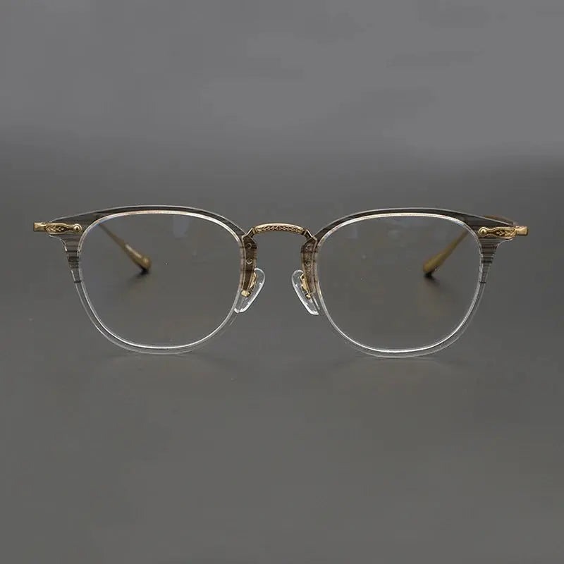 Unisex Square Full Rim Titanium Prescription Glasses 5307 — view 2 | Rx Spectacle