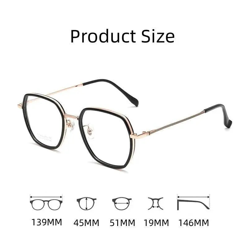 Unisex Polygon Full Rim Titanium Prescription Glasses H2230h — view 11 | Rx Spectacle