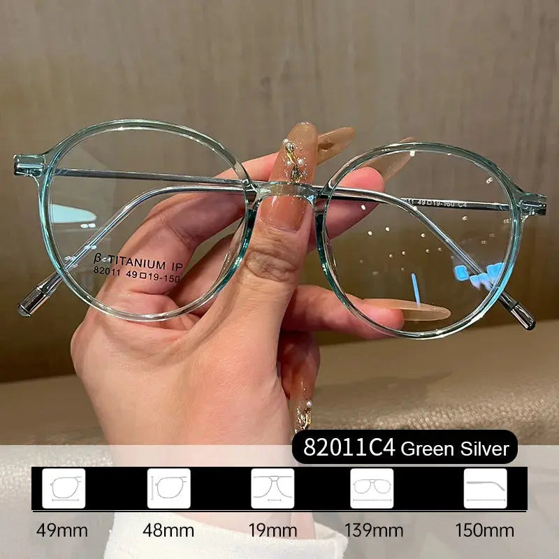 Women's Oval Full Rim Titanium Prescription Glasses 82011 — view 5 | Rx Spectacle