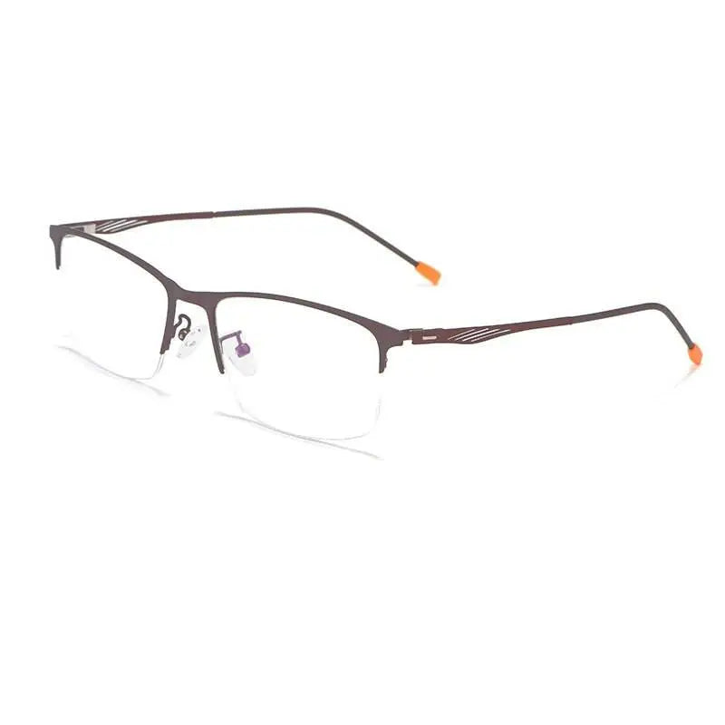 Unisex Square Semi-Rimless Alloy Prescription Glasses P8836 — view 4 | Rx Spectacle