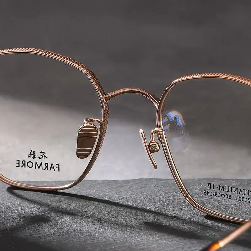Unisex Polygon Full Rim Titanium Prescription Glasses Fm21001 — view 7 | Rx Spectacle