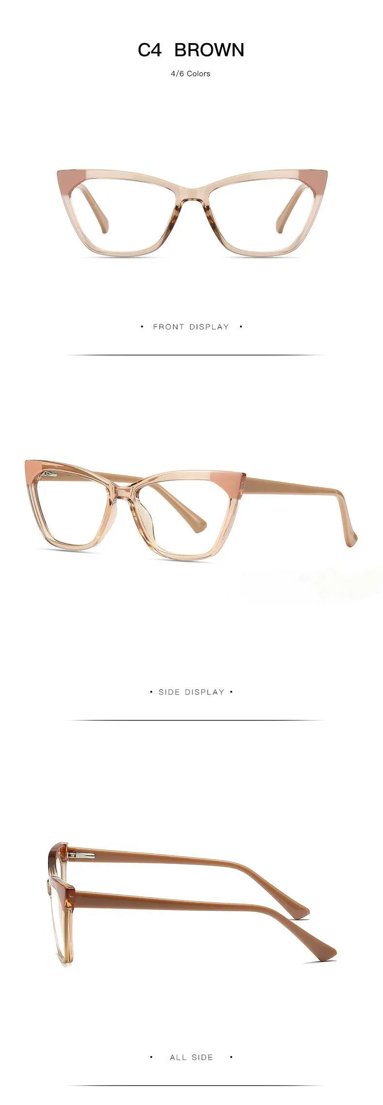 Women's Cat Eye Full Rim Titanium Prescription Glasses 2040 — view 16 | Rx Spectacle