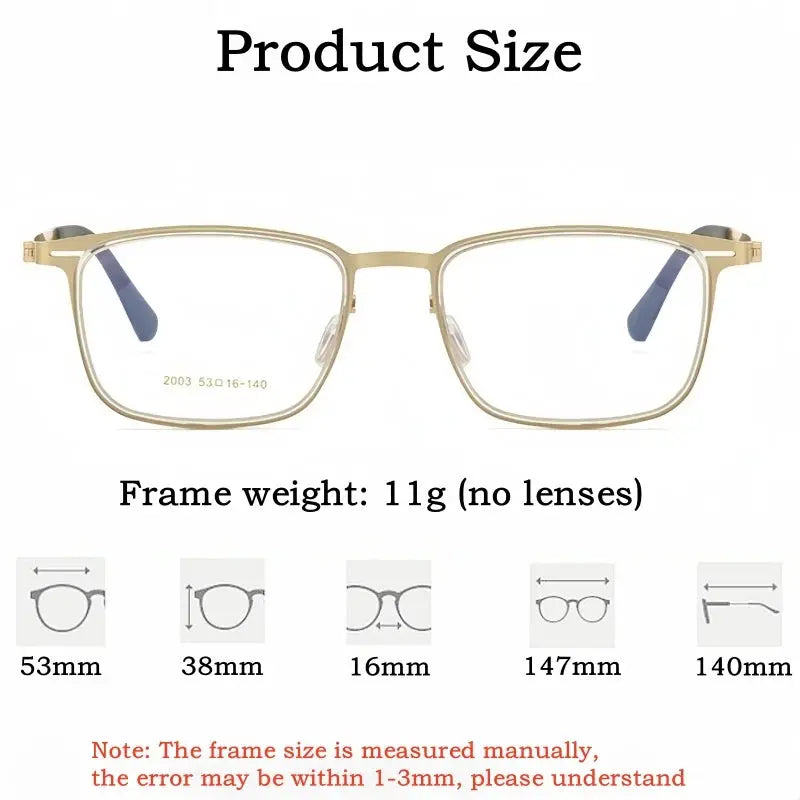 Men's Square Full Rim Alloy Prescription Glasses 20034 — view 2 | Rx Spectacle