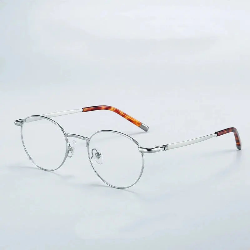 Women's Round Full Rim Titanium Prescription Glasses 905277 — view 8 | Rx Spectacle