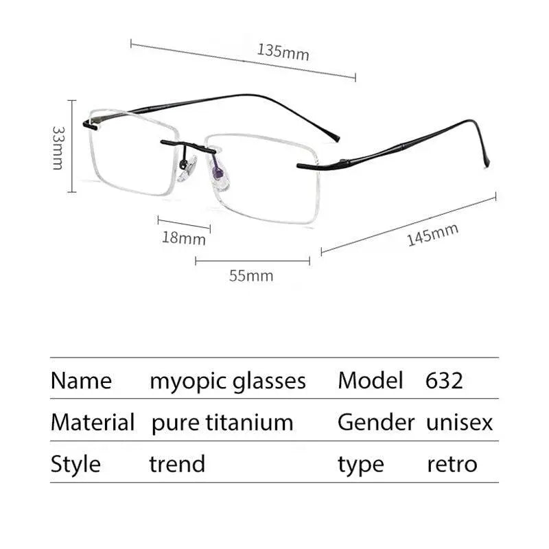 Men's Rimless Titanium Prescription Glasses 632 — view 8 | Rx Spectacle