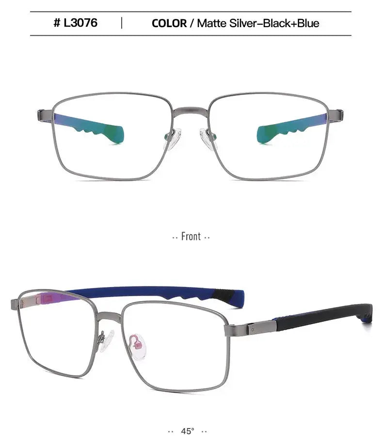 Unisex Square Full Rim Alloy Prescription Glasses 30769 — view 3 | Rx Spectacle