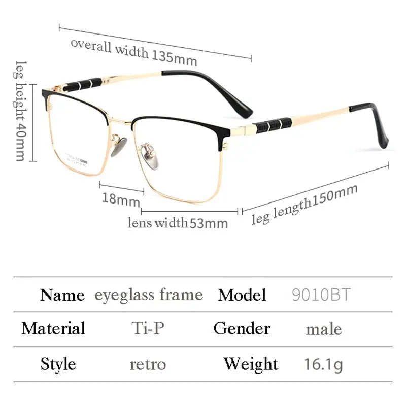 Women's Square Full Rim Titanium Prescription Glasses 939010 — view 2 | Rx Spectacle