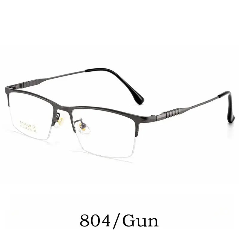Unisex Browline Semi-Rimless Titanium Prescription Glasses 80411 — view 4 | Rx Spectacle