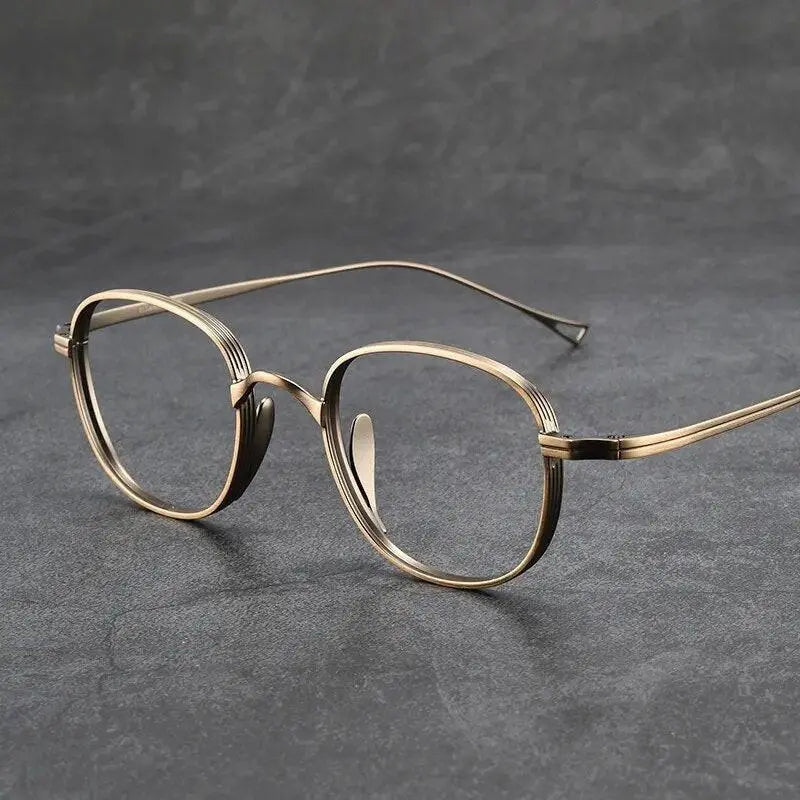 Unisex Round Full Rim Titanium Prescription Glasses 8016 — view 2 | Rx Spectacle