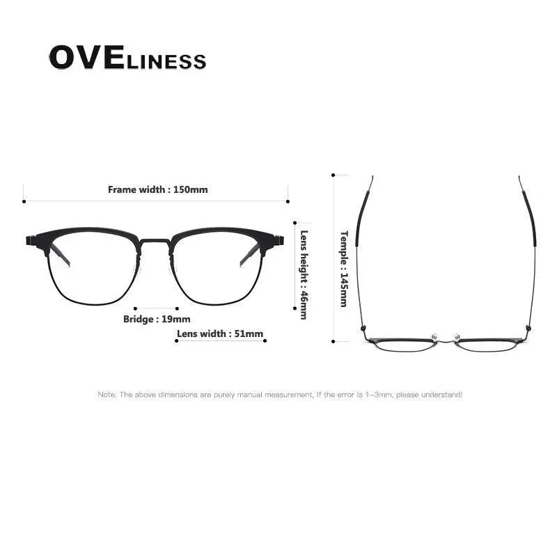 Unisex Square Full Rim Titanium Prescription Glasses 9849 — view 10 | Rx Spectacle