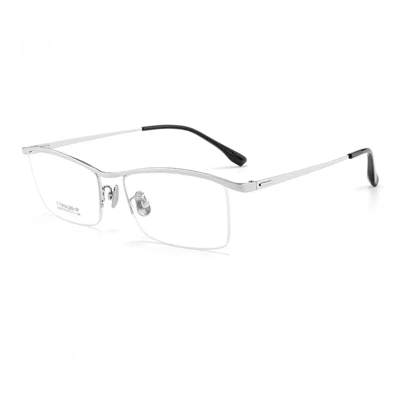 Men's Browline Semi-Rimless Titanium Prescription Glasses 80161 — view 6 | Rx Spectacle