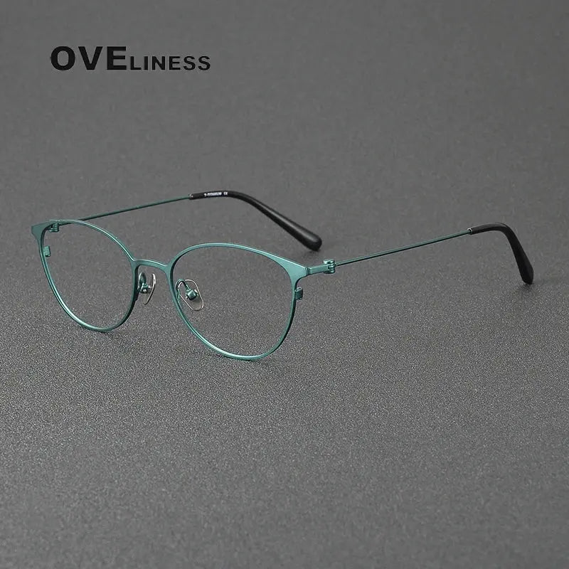 Women's Oval Full Rim Titanium Prescription Glasses 22004 — view 4 | Rx Spectacle