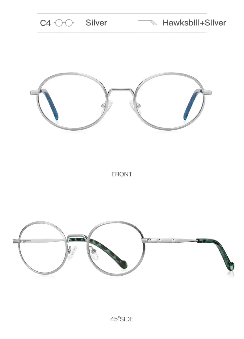 Women's Round Full Rim Alloy Prescription Glasses 3058 — view 19 | Rx Spectacle