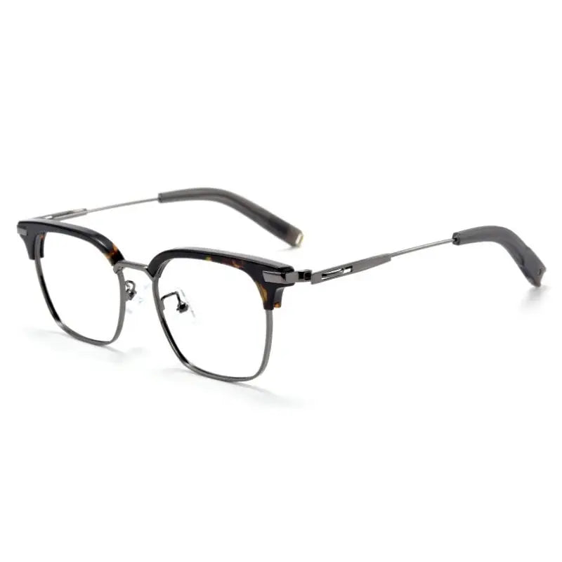 Men's Square Full Rim Titanium Prescription Glasses Y107 — view 6 | Rx Spectacle