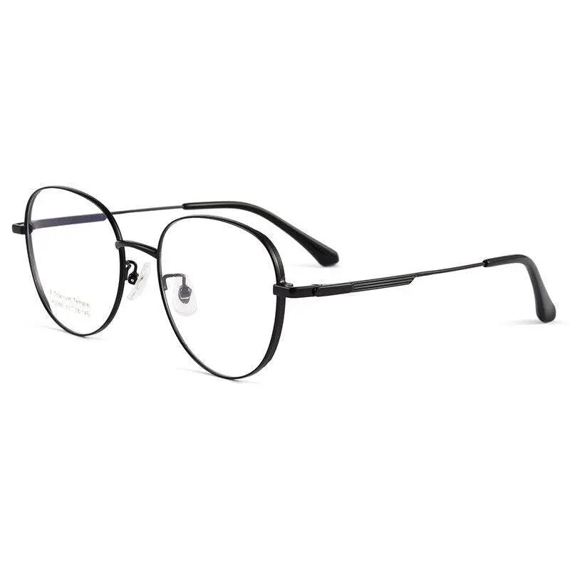 Men's Round Full Rim Titanium Prescription Glasses K5066bsf — view 4 | Rx Spectacle