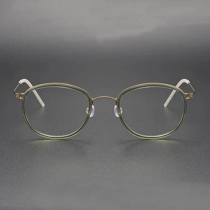 Women's Oval Full Rim Titanium Screwless Prescription Glasses 6611 — view 2 | Rx Spectacle