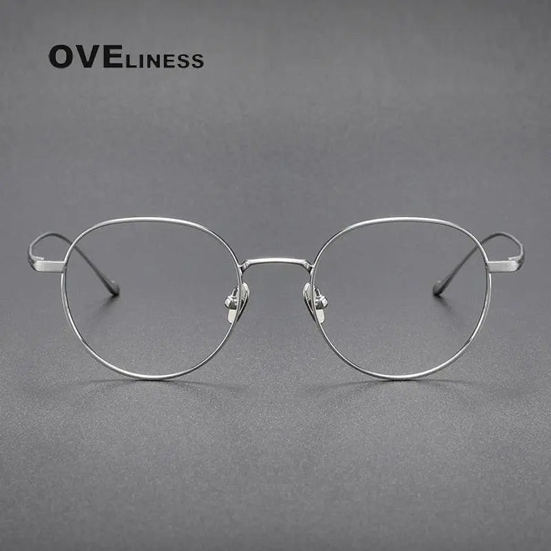 Unisex Round Full Rim Titanium Prescription Glasses — view 10 | Rx Spectacle