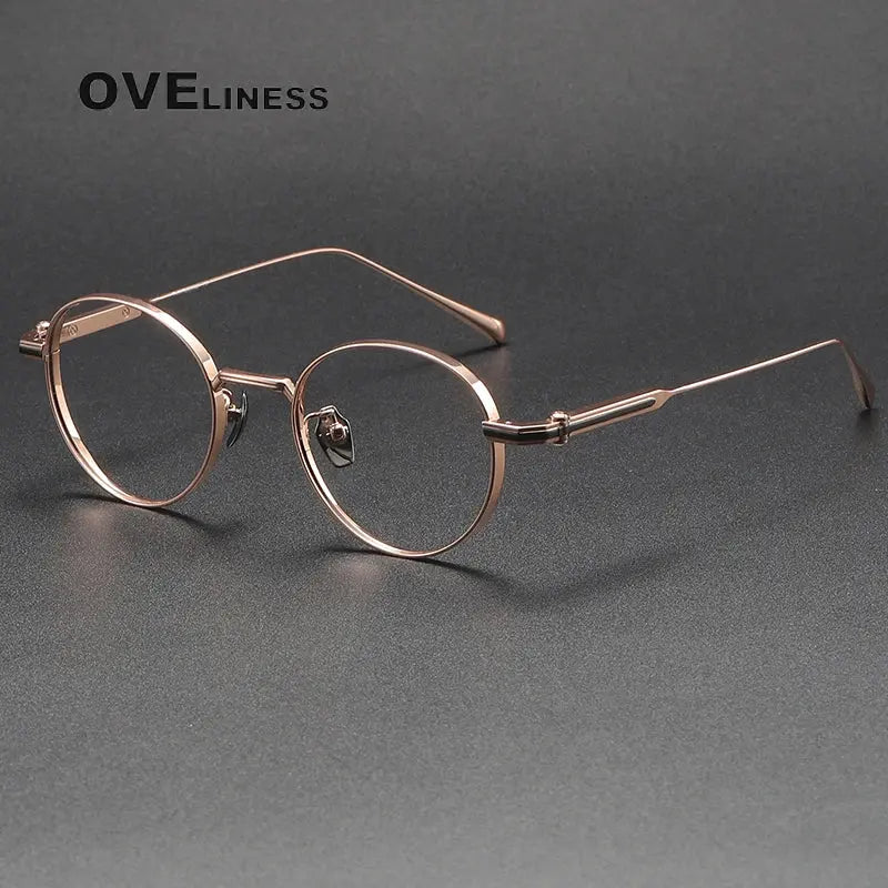 Women's Round Full Rim Titanium Prescription Glasses 980983 — view 4 | Rx Spectacle