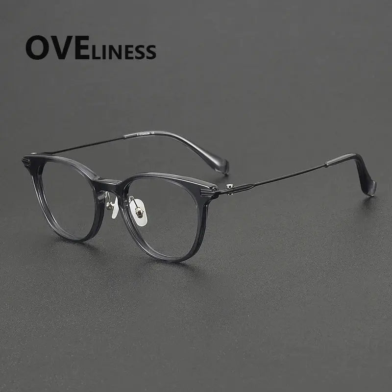 Unisex Oval Full Rim Titanium Prescription Glasses 90002 — view 7 | Rx Spectacle