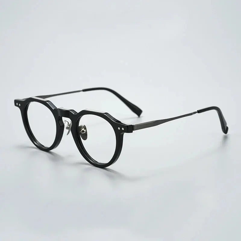 Women's Oval Full Rim Titanium Flat Top Prescription Glasses 396573 — view 3 | Rx Spectacle