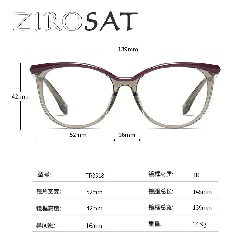 Women's Oval Full Rim TR90 Prescription Glasses 35184 — view 2 | Rx Spectacle
