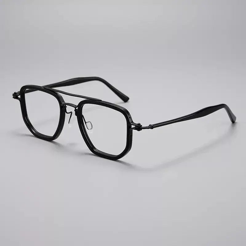 Men's Square Full Rim Titanium Double Bridge Prescription Glasses 586700 — view 3 | Rx Spectacle
