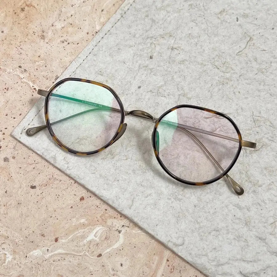 Women's Oval Full Rim Titanium Flat Top Prescription Glasses 67310 — view 1 | Rx Spectacle