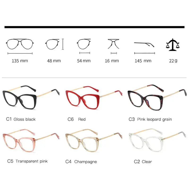 Women's Cat Eye Full Rim TR90 Prescription Glasses 93376 — view 2 | Rx Spectacle