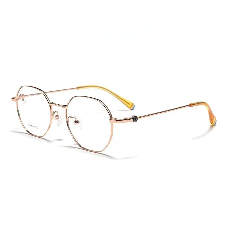 Unisex Round Full Rim Alloy Flat Top Prescription Glasses 710185 — view 8 | Rx Spectacle