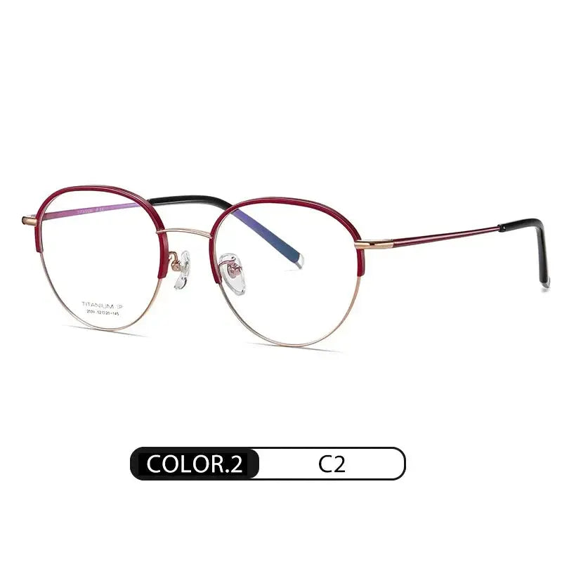 Women's Oval Full Rim Titanium Prescription Glasses 52039 — view 3 | Rx Spectacle