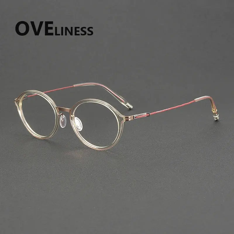 Women's Oval Full Rim Titanium Prescription Glasses 202515 — view 5 | Rx Spectacle