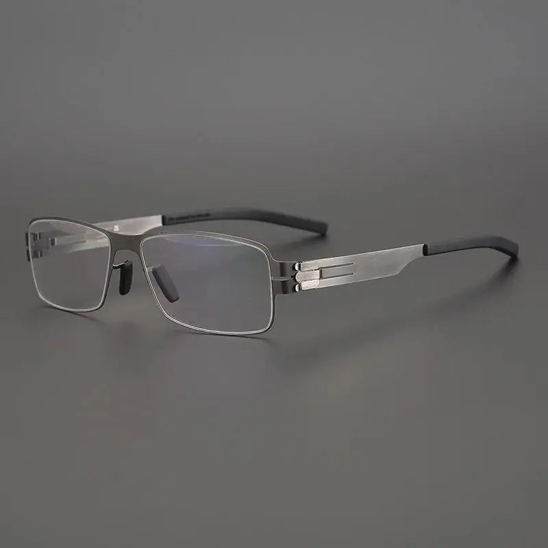 Unisex Square Full Rim Stainless Steel Screwless Prescription Glasses 4294 — view 2 | Rx Spectacle