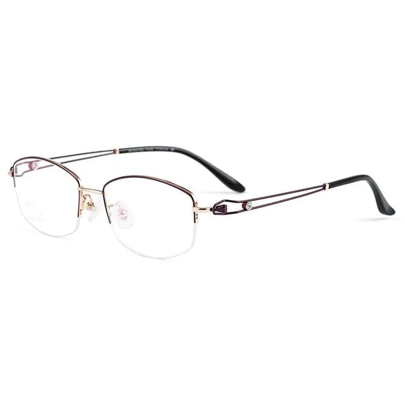 Women's Square Semi-Rimless Titanium Prescription Glasses Bv6003 — view 5 | Rx Spectacle