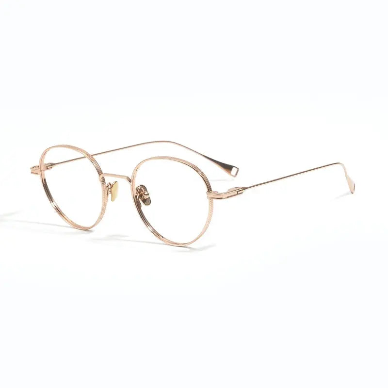 Unisex Round Full Rim Titanium Prescription Glasses 89012 — view 4 | Rx Spectacle