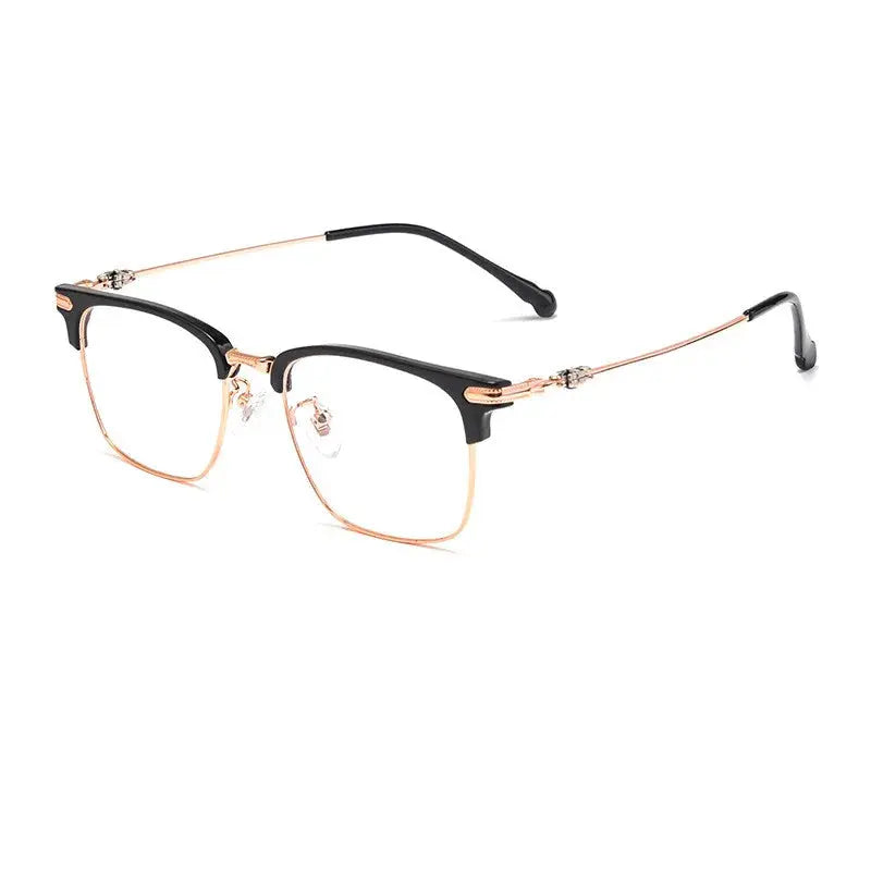 Unisex Square Full Rim Titanium Reading Glasses 8366 — view 9 | Rx Spectacle