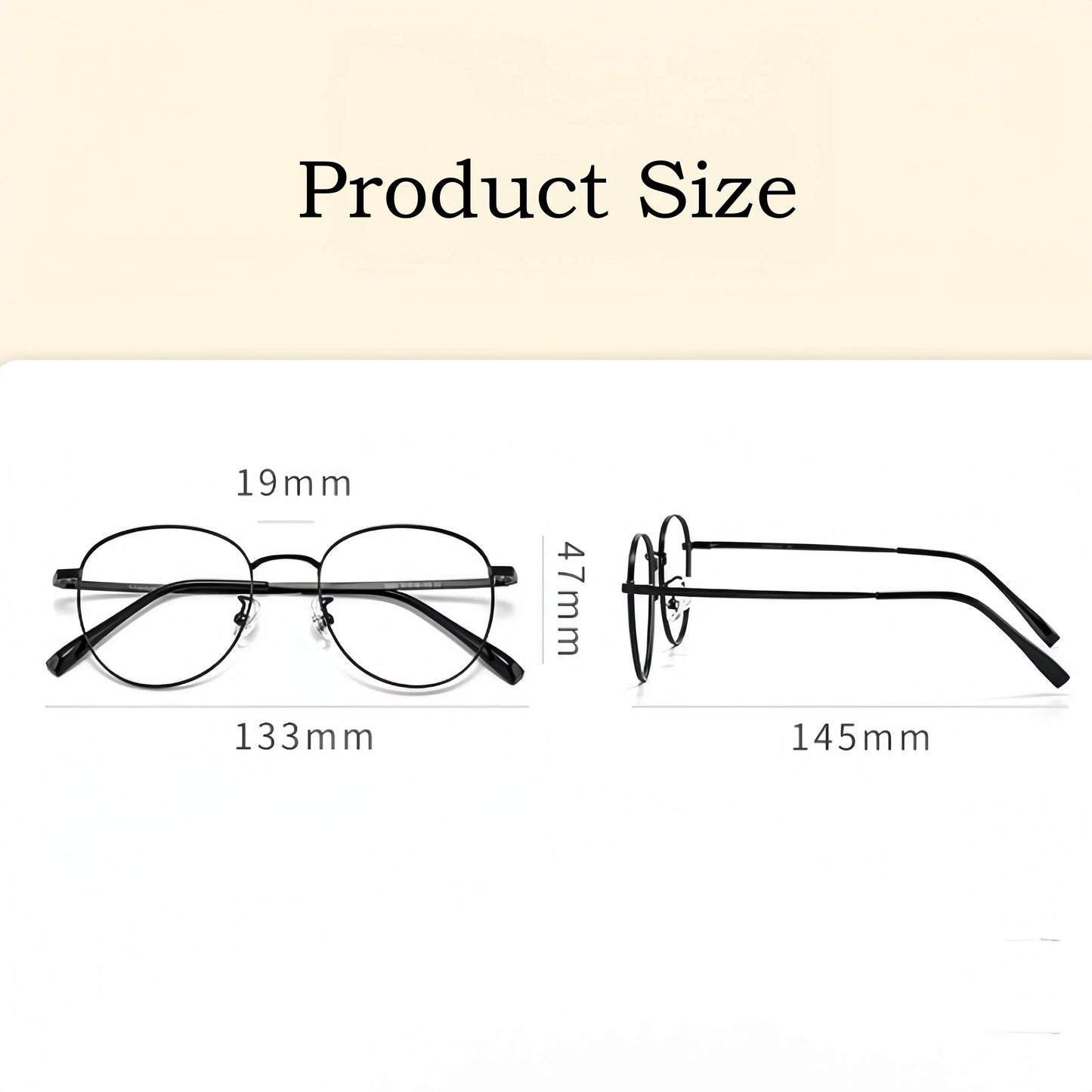 Unisex Oval Full Rim Titanium Prescription Glasses Y8901 — view 4 | Rx Spectacle