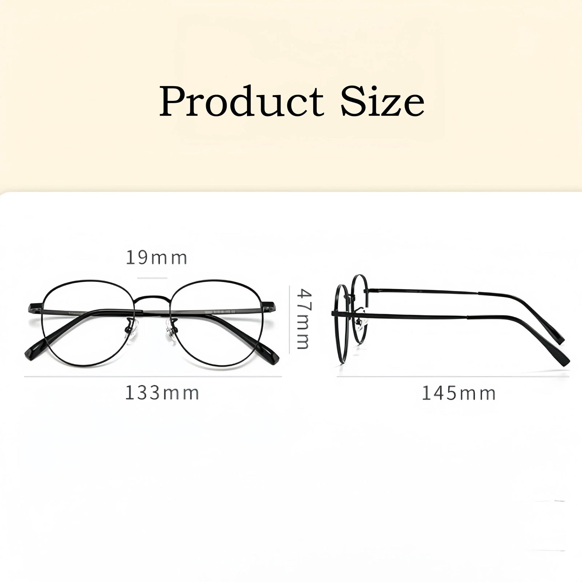Unisex Oval Full Rim Titanium Prescription Glasses Y8901 — view 4 | Rx Spectacle