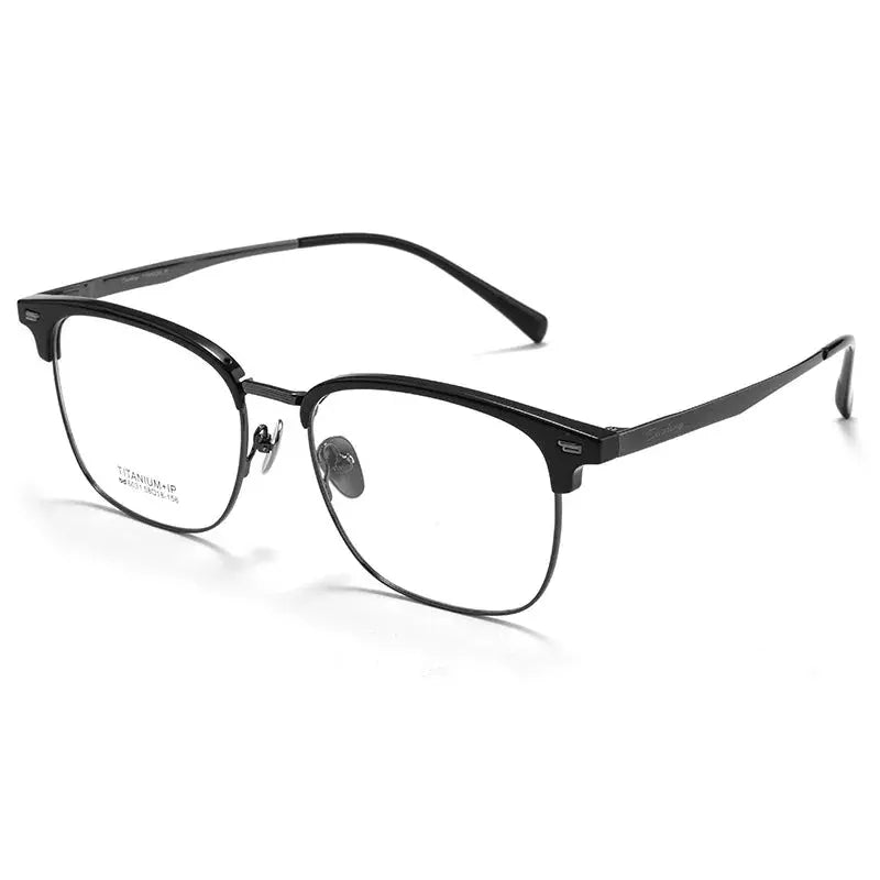 Men's Square Full Rim Titanium Oversized Prescription Glasses 726031 — view 3 | Rx Spectacle