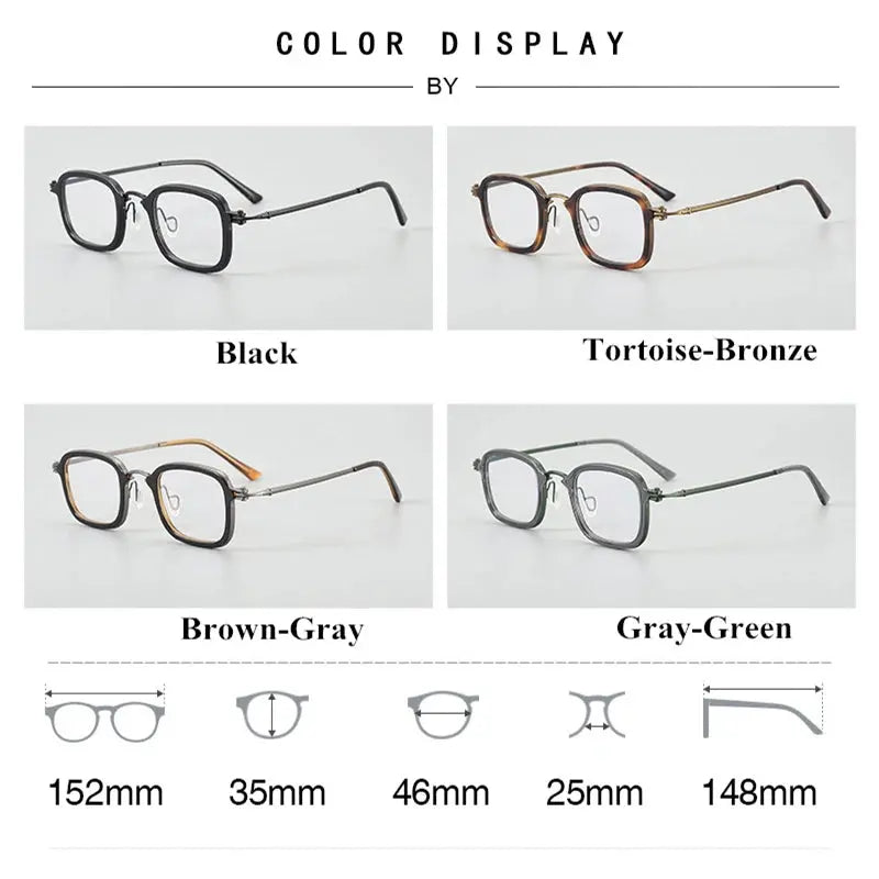 Unisex Square Full Rim Titanium Oversized Prescription Glasses 95869 — view 2 | Rx Spectacle