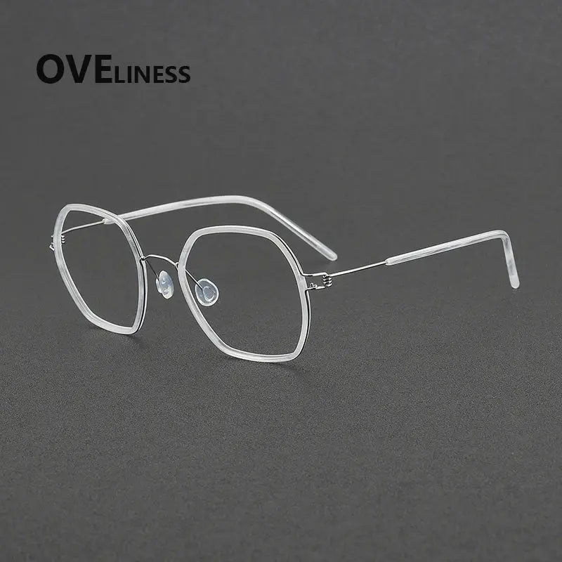 Women's Polygon Full Rim Titanium Prescription Glasses 381044 — view 5 | Rx Spectacle