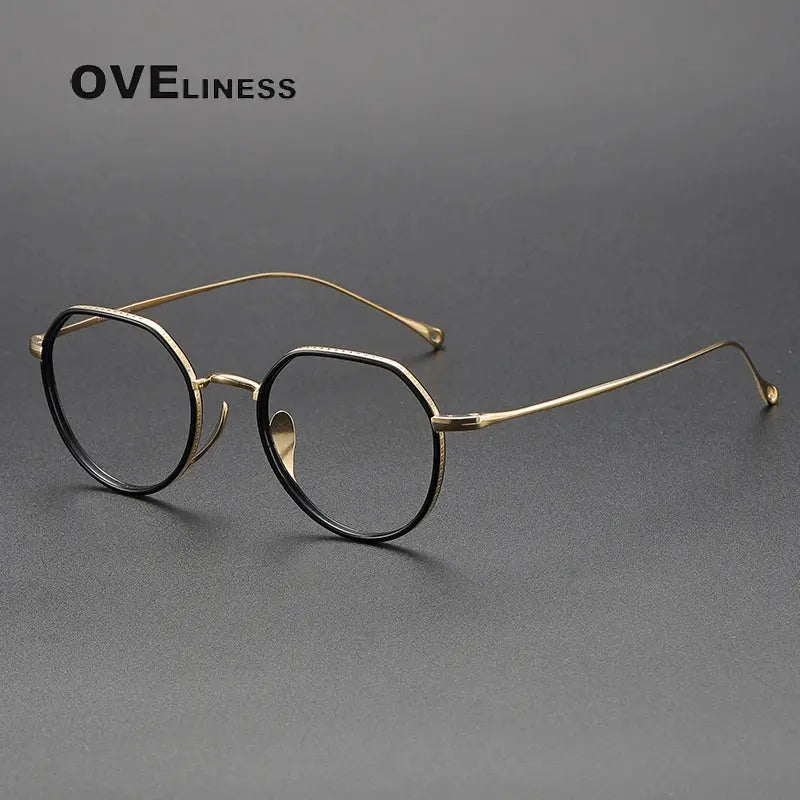 Unisex Round Full Rim Titanium Flat Top Prescription Glasses O7310 — view 8 | Rx Spectacle