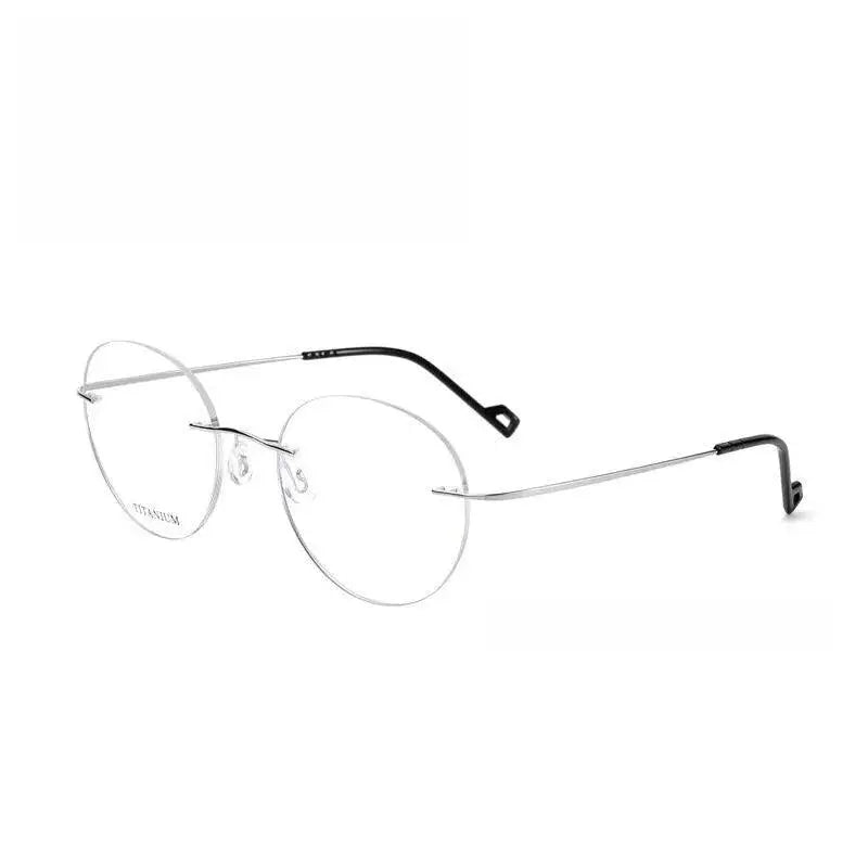 Unisex Round Rimless Titanium Prescription Glasses Rt003a — view 5 | Rx Spectacle