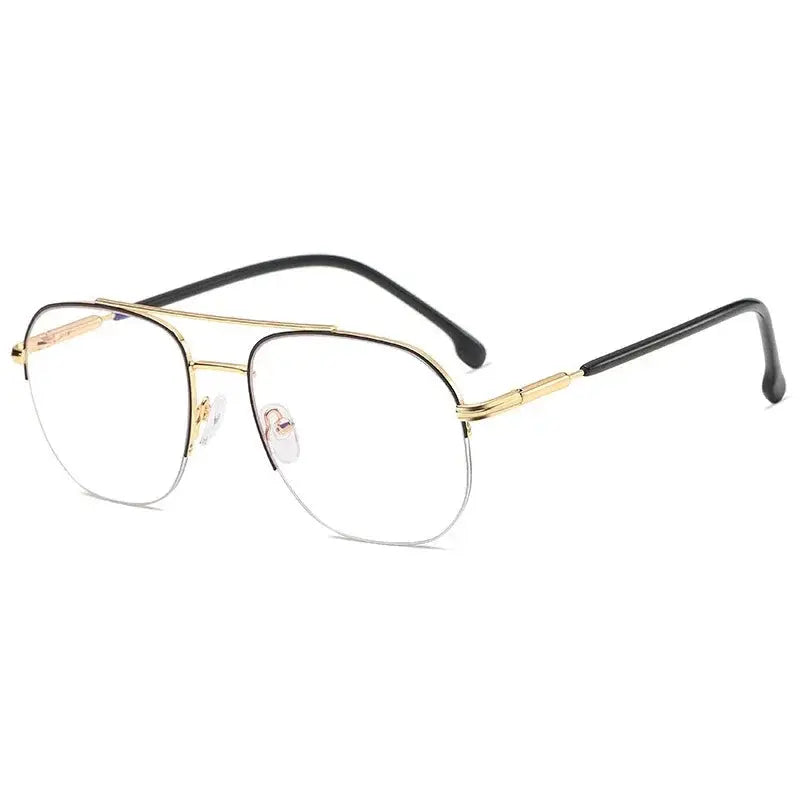 Unisex Square Semi-Rimless Titanium Prescription Glasses 95926 — view 5 | Rx Spectacle