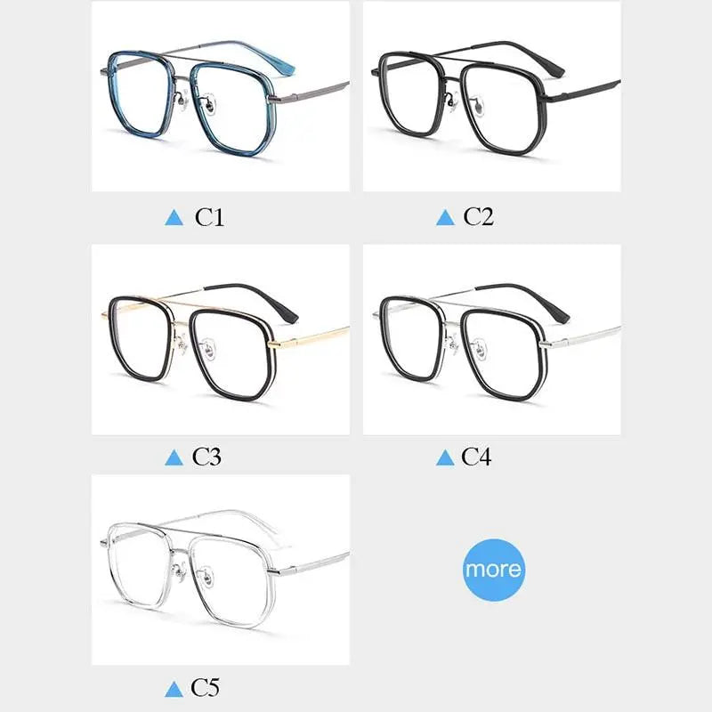 Men's Square Full Rim Titanium Prescription Glasses 2217yj — view 5 | Rx Spectacle