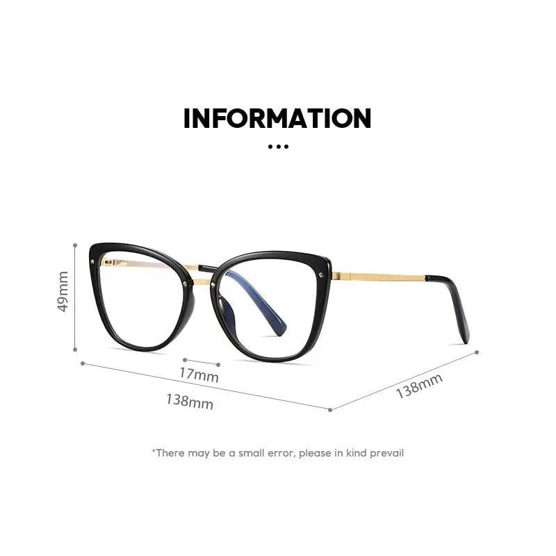 Women's Cat Eye Full Rim TR90 Prescription Glasses 2076 — view 3 | Rx Spectacle