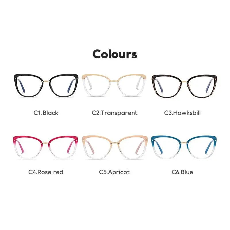 Women's Cat Eye Full Rim TR90 Prescription Glasses 2076 — view 8 | Rx Spectacle