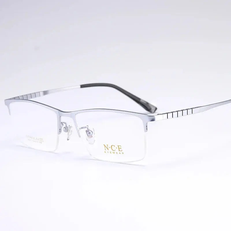 Men's Square Semi-Rimless Titanium Prescription Glasses 65011 — view 4 | Rx Spectacle