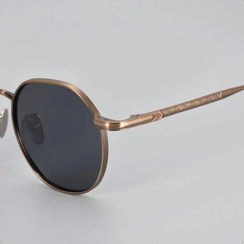 Men's Round Full Rim Titanium Prescription Glasses 14045 — view 6 | Rx Spectacle