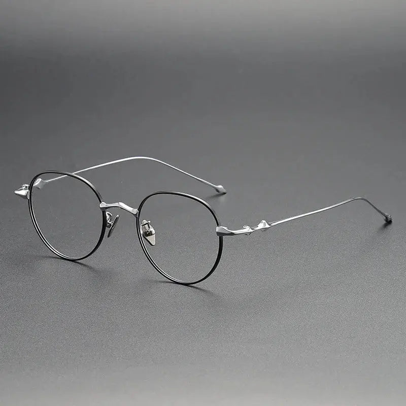 Unisex Round Full Rim Titanium Prescription Glasses 614701 — view 5 | Rx Spectacle