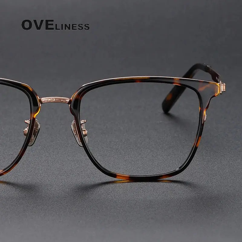 Unisex Square Full Rim Titanium Prescription Glasses 80978 — view 3 | Rx Spectacle